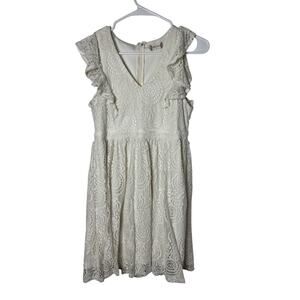 Altar’d State Sleeveless Dress Cream White Lace Lined Women Size Large Zip Back